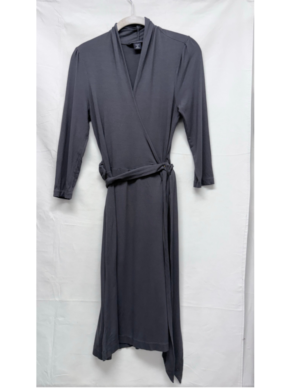 Women's Banana Republic Petite S Midi Wrap Dress in Grey
